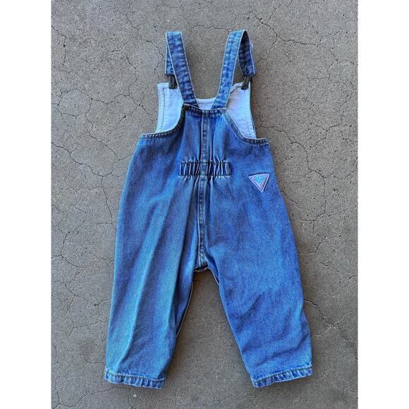 Rare Vintage Guess Baby Denim Overalls 80s 90s Designer Infant - Picture 4 of 5